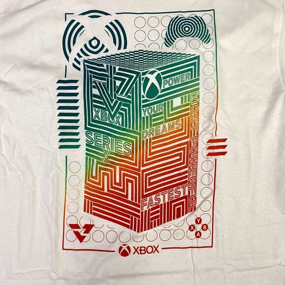 Xbox Series X Most Powerful Graphic T-Shirt White Ripple Junction Mens Large - Picture 2 of 6